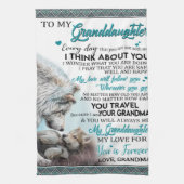 祖カスタマイズ母から孫娘に宛てた手紙 キッチンタオル (縦)