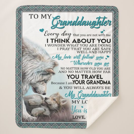 祖カスタマイズ母から孫娘に宛てた手紙 シェルパブランケット (正面)