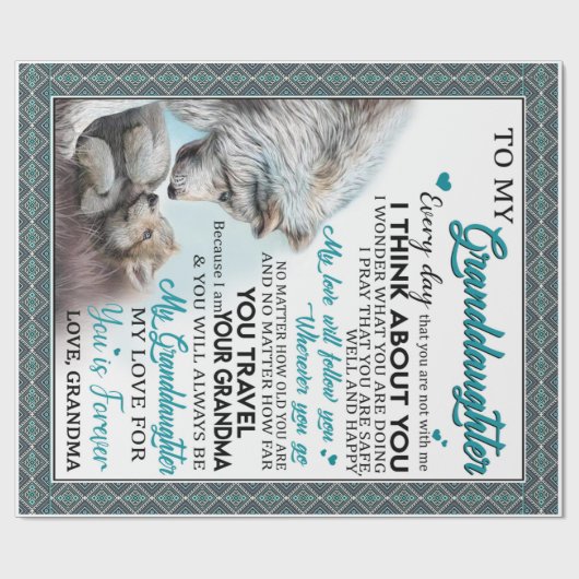 祖カスタマイズ母から孫娘に宛てた手紙 ラッピングペーパー (フラット)