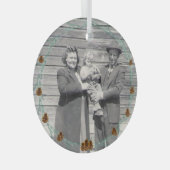 祖先ファミリーフォトピネコーンと大枝 ガラスオーナメント (正面右)