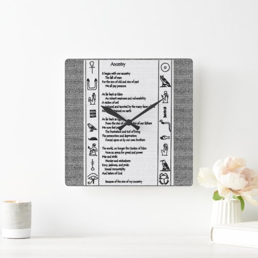祖先 スクエア壁時計 (ホーム)