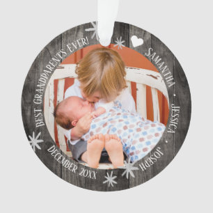 祖最高の父母が2人の写真のクリスマス オーナメント