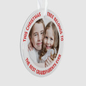 祖最高の父母のクリスマスツリー写真 オーナメント (正面)