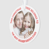 祖最高の父母のクリスマスツリー写真 オーナメント (正面)