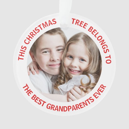 祖最高の父母のクリスマスツリー写真 オーナメント (正面)