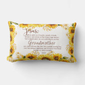 祖母おばあちゃんクリスチャン祈りの言葉カスタマイズ ランバークッション (正面)