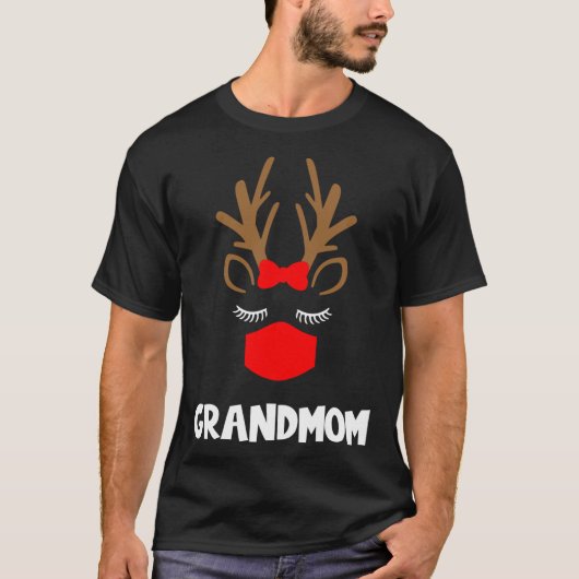 祖母おもしろいトナカイのクリスマス動物家族Ma Tシャツ (正面)
