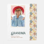 祖母おもしろいパーソナライズされた抽象芸術レインボー フリースブランケット (正面)