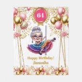 祖母おもしろい毛布の退職ギフトカスタム フリースブランケット (正面)