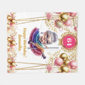 祖母おもしろい毛布の退職ギフトカスタム フリースブランケット (正面(横))