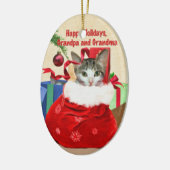 祖母および祖父のクリスマスのオーナメント セラミックオーナメント (左)