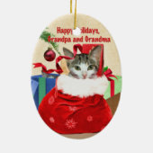 祖母および祖父のクリスマスのオーナメント セラミックオーナメント (裏面)