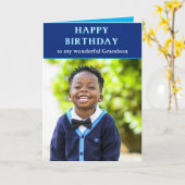 祖母からのハッピーバースデーメッセージ写真カード カード (黄色い花)