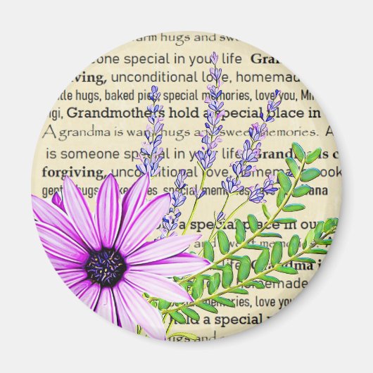 祖母が冷蔵庫で買った時のおばあちゃんのプレゼント マグネット (正面)