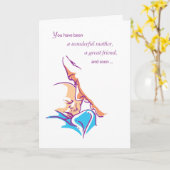 祖母が誕生する最初の母の日 カード (黄色い花)