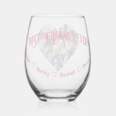 祖母としての最初の母親 | カスタム写真 ステムなしワイングラス (裏面)