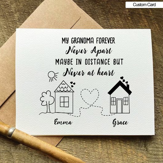 祖母とグランドドーターラブ誕生日カード 招待状