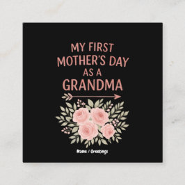 祖母と可愛い母おもしろいの日 スクエア名刺