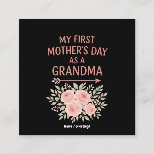 祖母と可愛い母おもしろいの日 スクエア名刺 (正面)