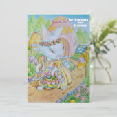 祖母と祖父のイースターパーソナライズされたカード サンキューカード (スタンド正面)