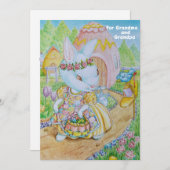 祖母と祖父のイースターパーソナライズされたカード サンキューカード (正面/裏面)