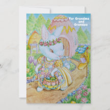 祖母と祖父のイースターパーソナライズされたカード