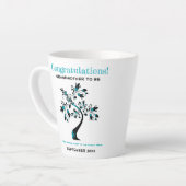 祖母になる青いフローラファミリーツリー カフェラテマグ (左アングル)