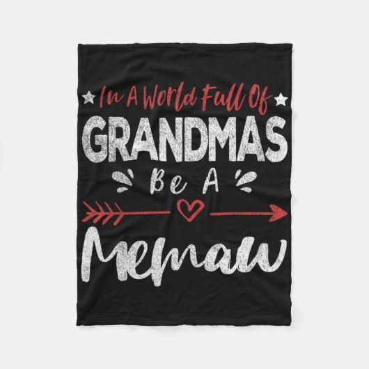 祖母に満ちた世界でメムグランドおもしろいになる フリースブランケット (正面)
