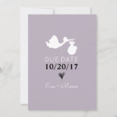 祖母のかわいい妊娠の発表へのお母さん 案内状 (裏面)