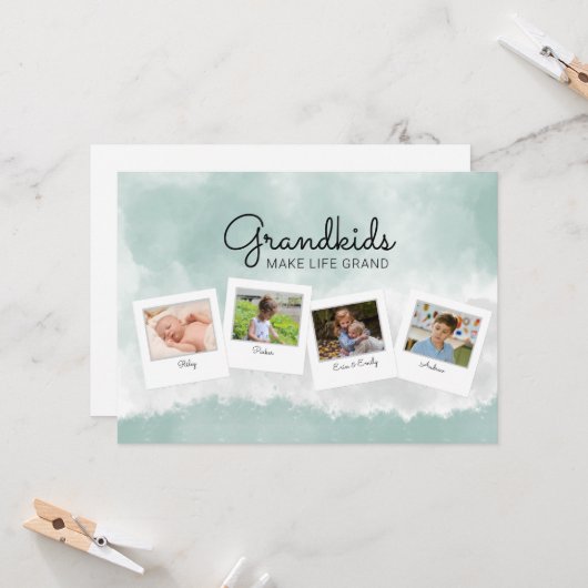 祖母のためのフォトコラージュ母の日カード カード (正面/裏面インサイチュ)