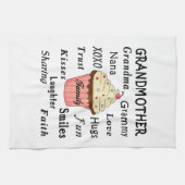 祖母のための祖母のカップケーキ キッチンタオル (横)