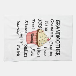 祖母のための祖母のカップケーキ キッチンタオル