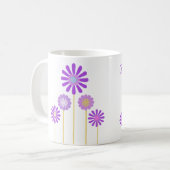 祖母のための紫色の花のマグ コーヒーマグカップ (正面左)