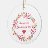 祖母のオーナメント、おばあちゃんのギフト、孫 セラミックオーナメント (左)