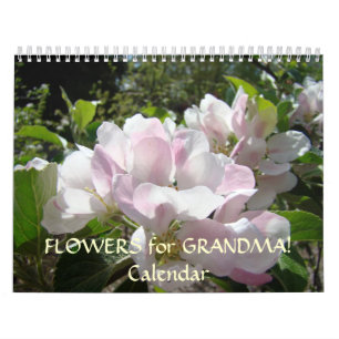 祖母のカレンダーのための花は文字の花柄をカスタマイズ カレンダー