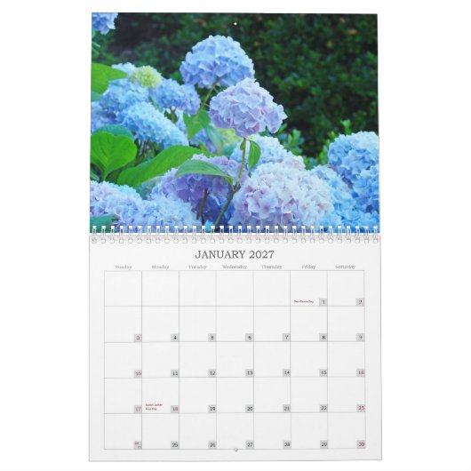 祖母のカレンダーの花の写真撮影のための花 カレンダー (1月 2027)