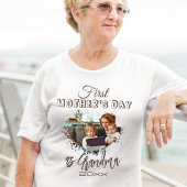 祖母のハート写真としての最初の母の日 Tシャツ