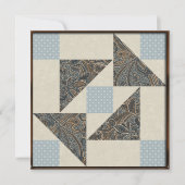 祖母のパズルの青および灰色 招待状 (正面)