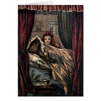 祖母のベッドの赤ずきんのオオカミ