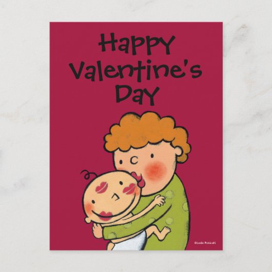 祖母のベビーのためのピンクの口紅のキス シーズンポストカード (正面)