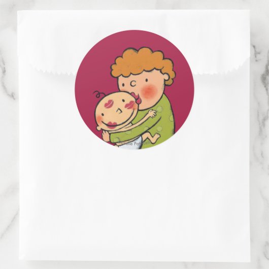 祖母のベビーのためのピンクの口紅のキス ラウンドシール (バッグ)