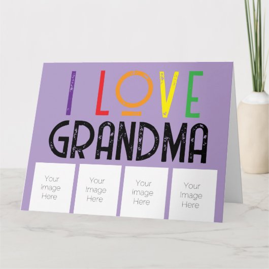 祖母の写真が好きな折りたたみグリーティングカード カード (正面)