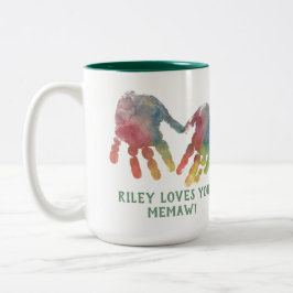 祖母の写真による手書き ツートーンマグカップ