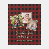 祖母の写真コラージュ祖母の詩Nonna Gigi フリースブランケット (正面)