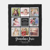 祖母の写真コラージュ祖母の詩Nonna Gigi フリースブランケット (正面)