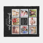 祖母の写真コラージュ祖母の詩Nonna Gigi フリースブランケット (正面(横))