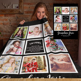 祖母の写真コラージュ祖母の詩Nonna Gigi フリースブランケット