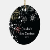 祖母の初めてのクリスマスの雪片のオーナメント セラミックオーナメント (右)