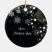 祖母の初めてのクリスマスの雪片のオーナメント セラミックオーナメント (裏面)