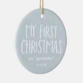 祖母の初めてのクリスマスパーソナライズされた写真 セラミックオーナメント (右)